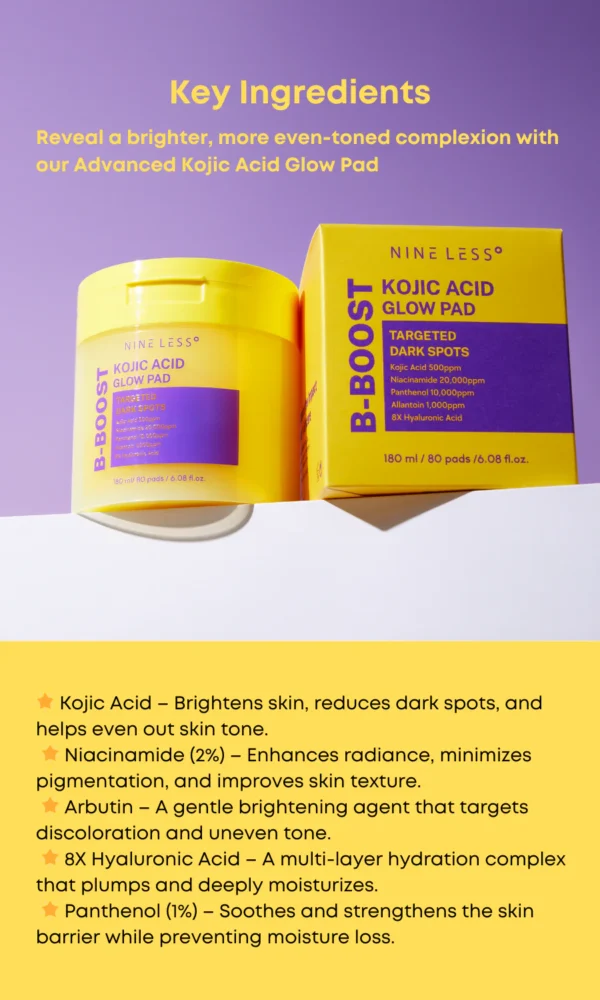 NINELESS B-Boost Kojic Acid Glow Pad