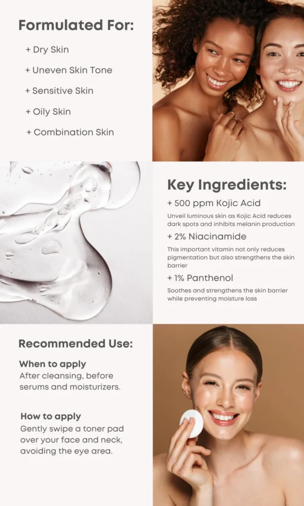 NINELESS B-Boost Kojic Acid Glow Pad
