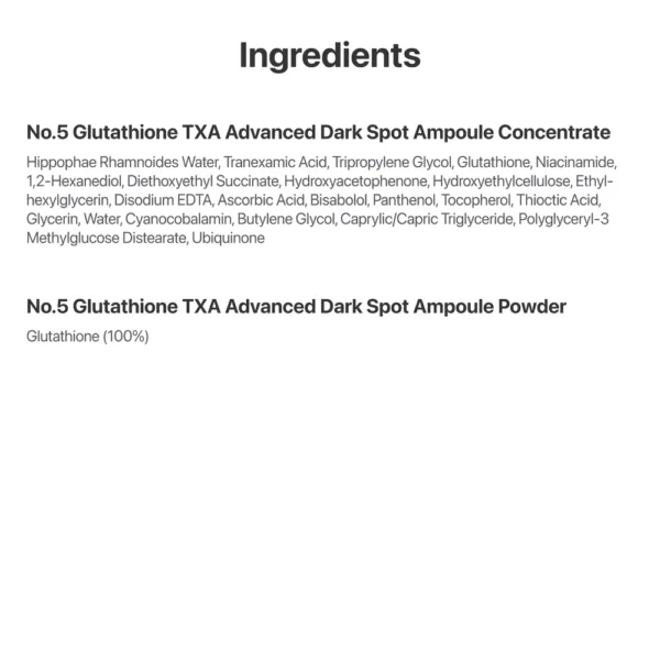 251001_5_-09 Numbuzin No.5 Glutathione TXA Advanced Dark Spot Ampoule Concentrate